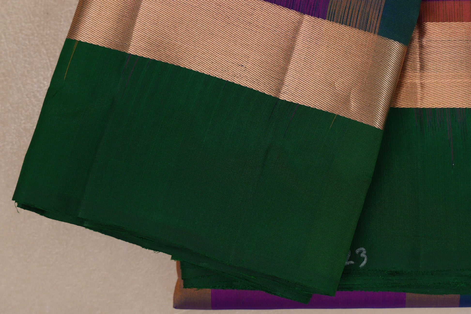 Multi Color Checks Light Weight Kanjivaram Silk Saree border