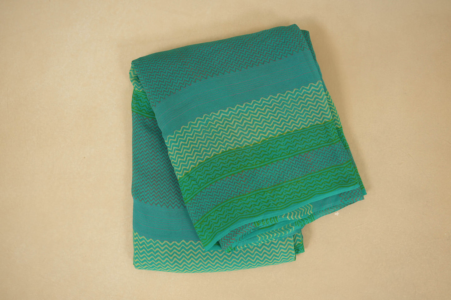 Green/Blue Chiffon saree