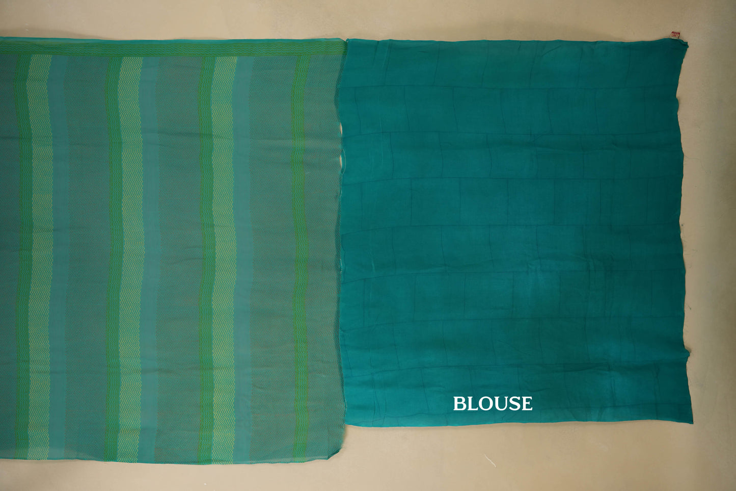 Green/Blue Chiffon saree blouse