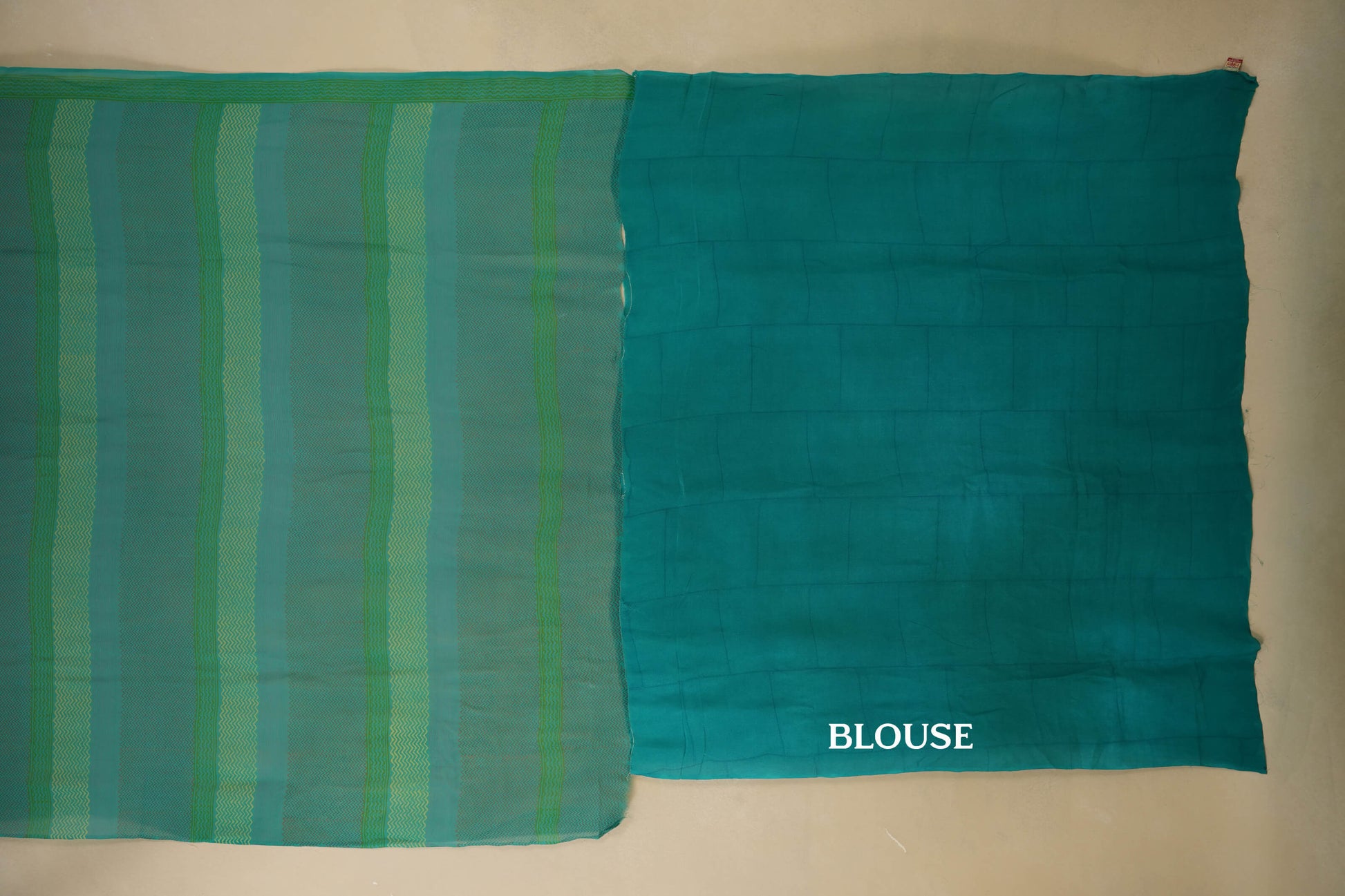 Green/Blue Chiffon saree blouse