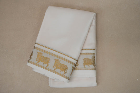 Off White Mysore Silk Saree