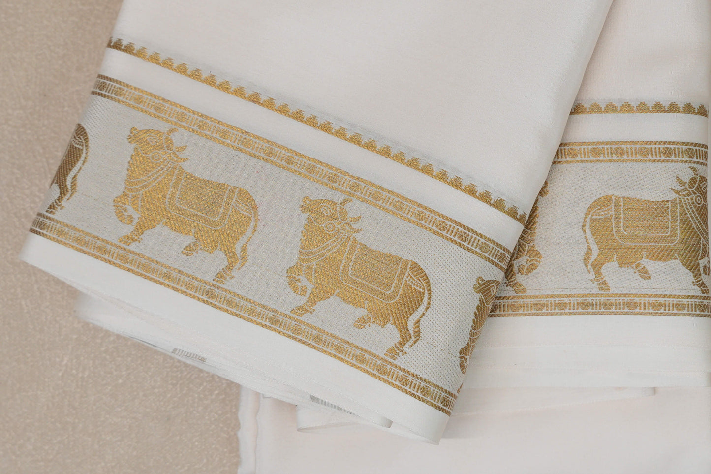 Off White Mysore Silk Saree borders