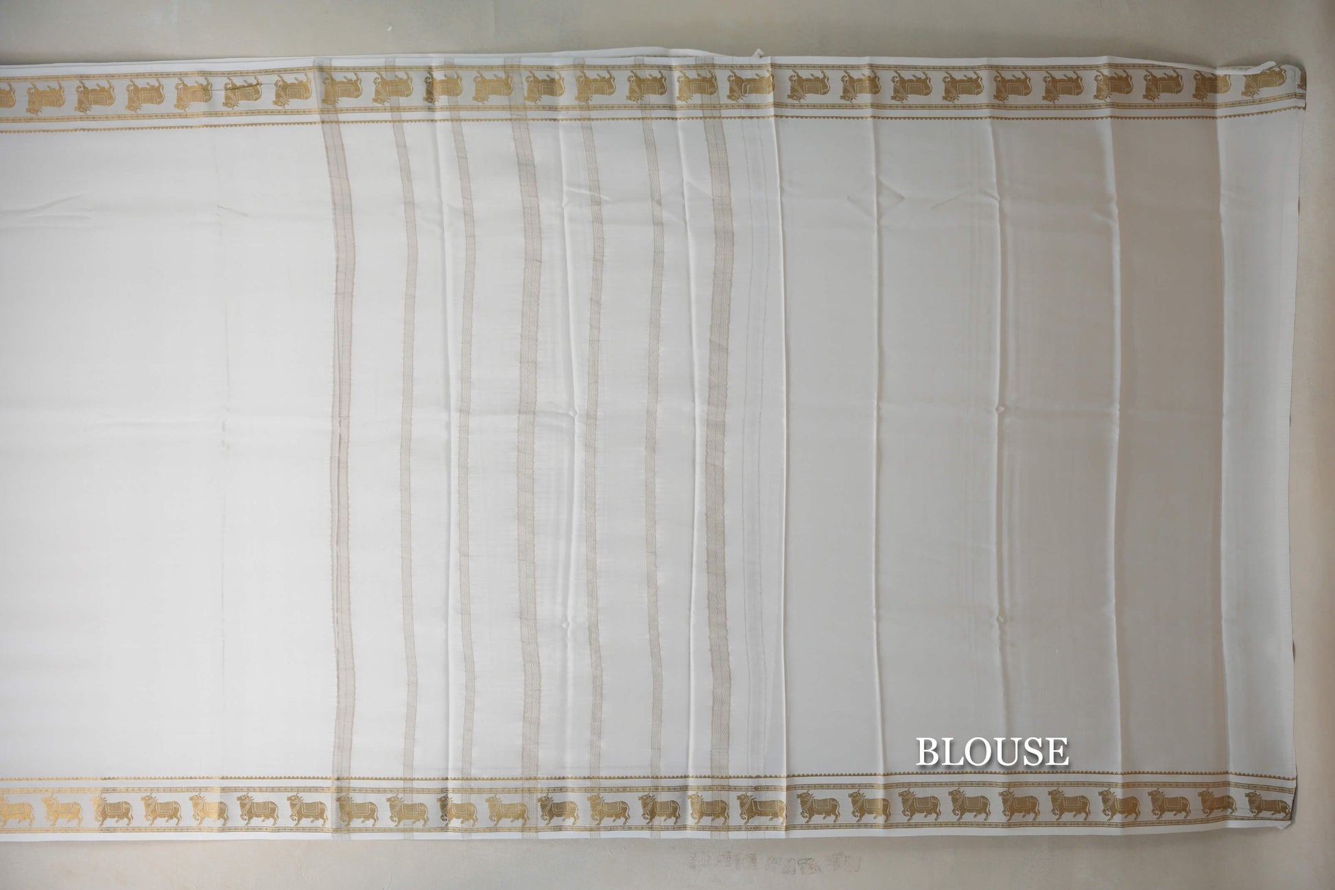 Off White Mysore Silk Saree blouse