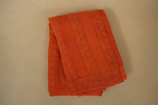 Orange Chiffon saree
