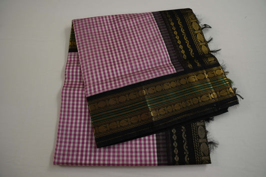 Multi-color checked silk cotton saree