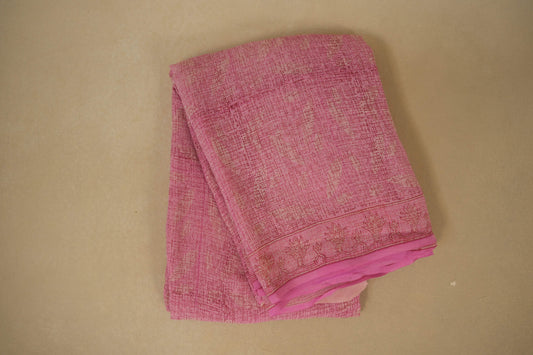 Pink Chiffon saree
