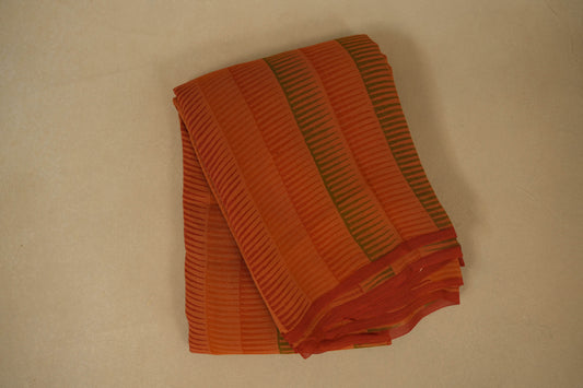 Orange Chiffon saree