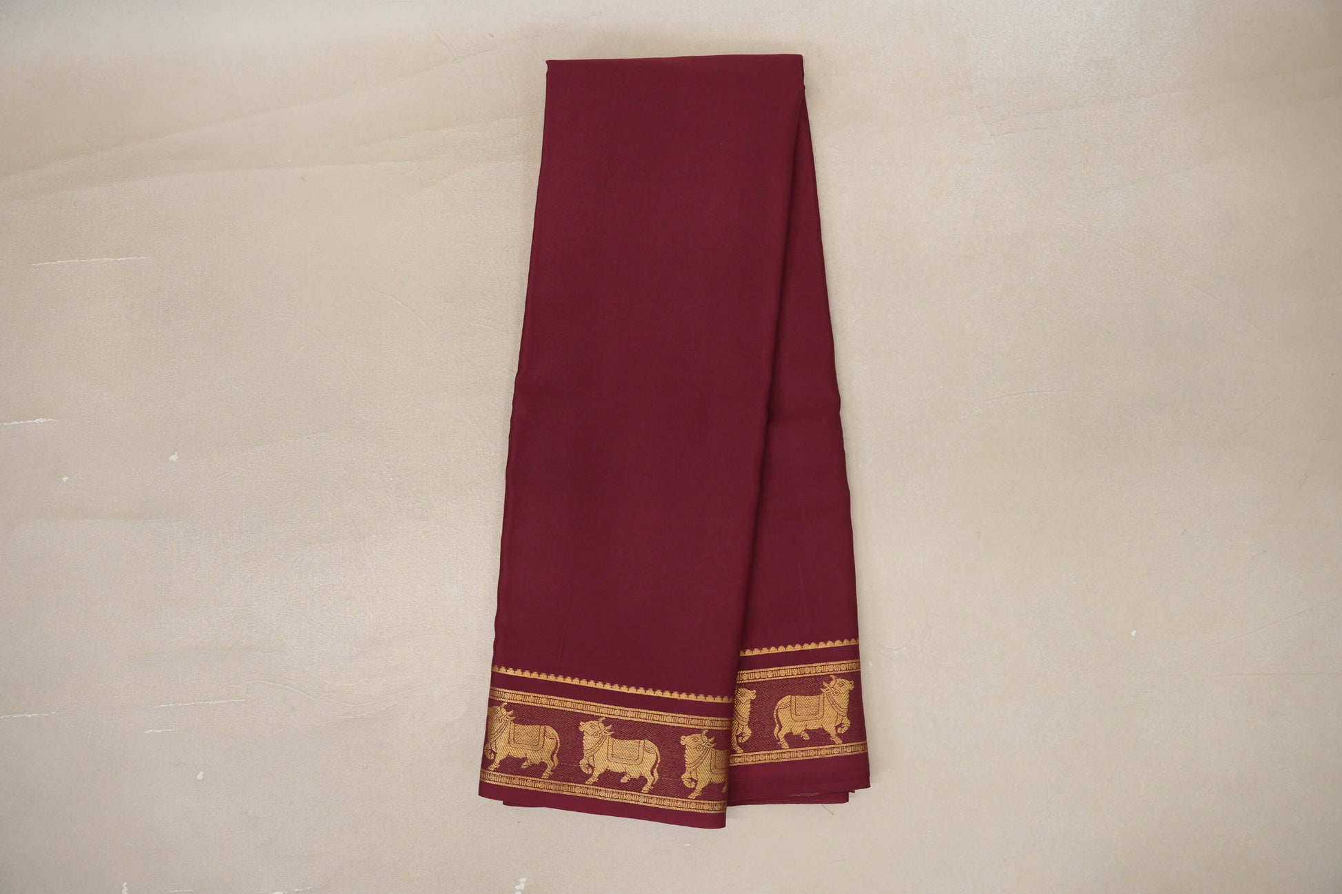 Online Deep Maroon Mysore Silk Saree