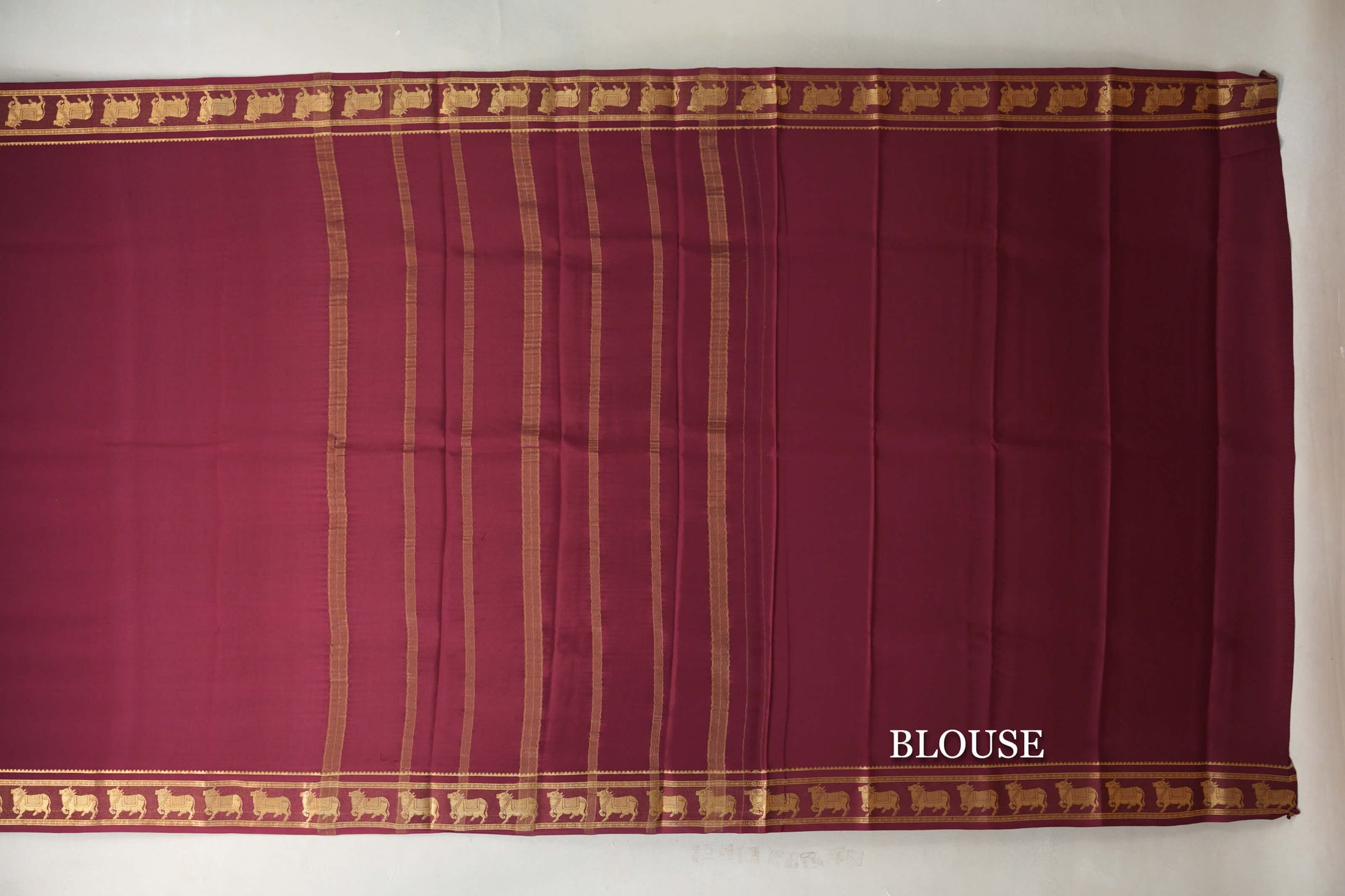 Deep Maroon Mysore Silk Saree blouse