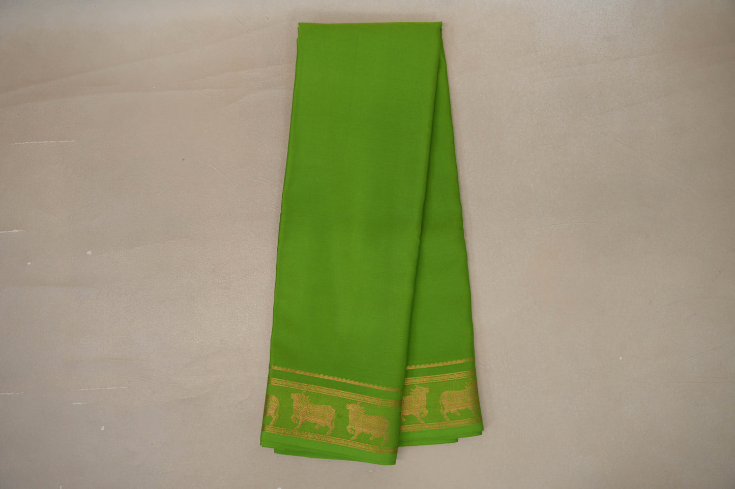 Online Bright Leaf Green Mysore Silk Saree