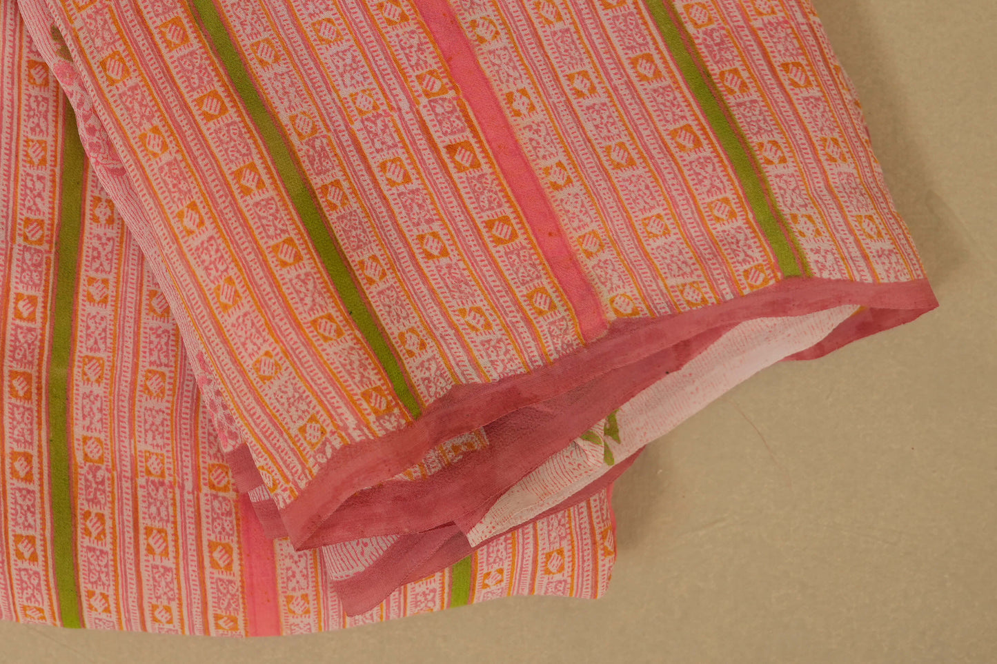 Pink Chiffon saree borders