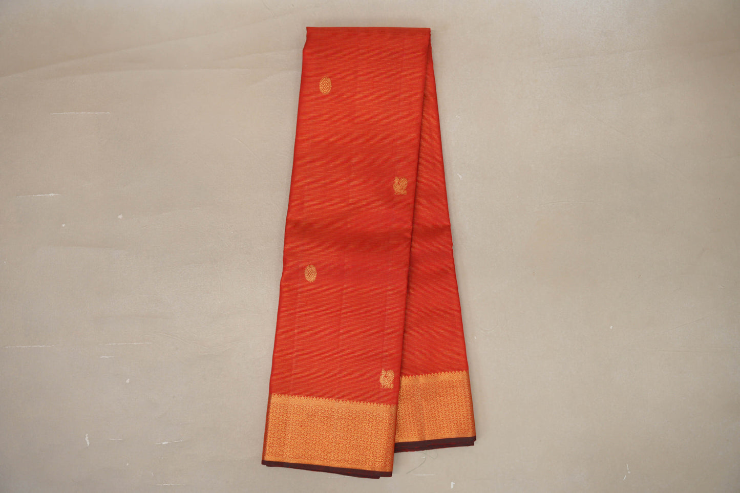 Online Reddish Orange Vaira Oosi Vintage Kanjivaram Silk Saree