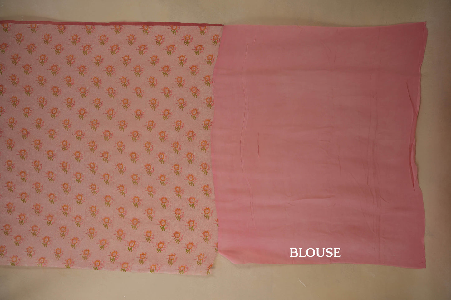 Pink Chiffon saree blouse