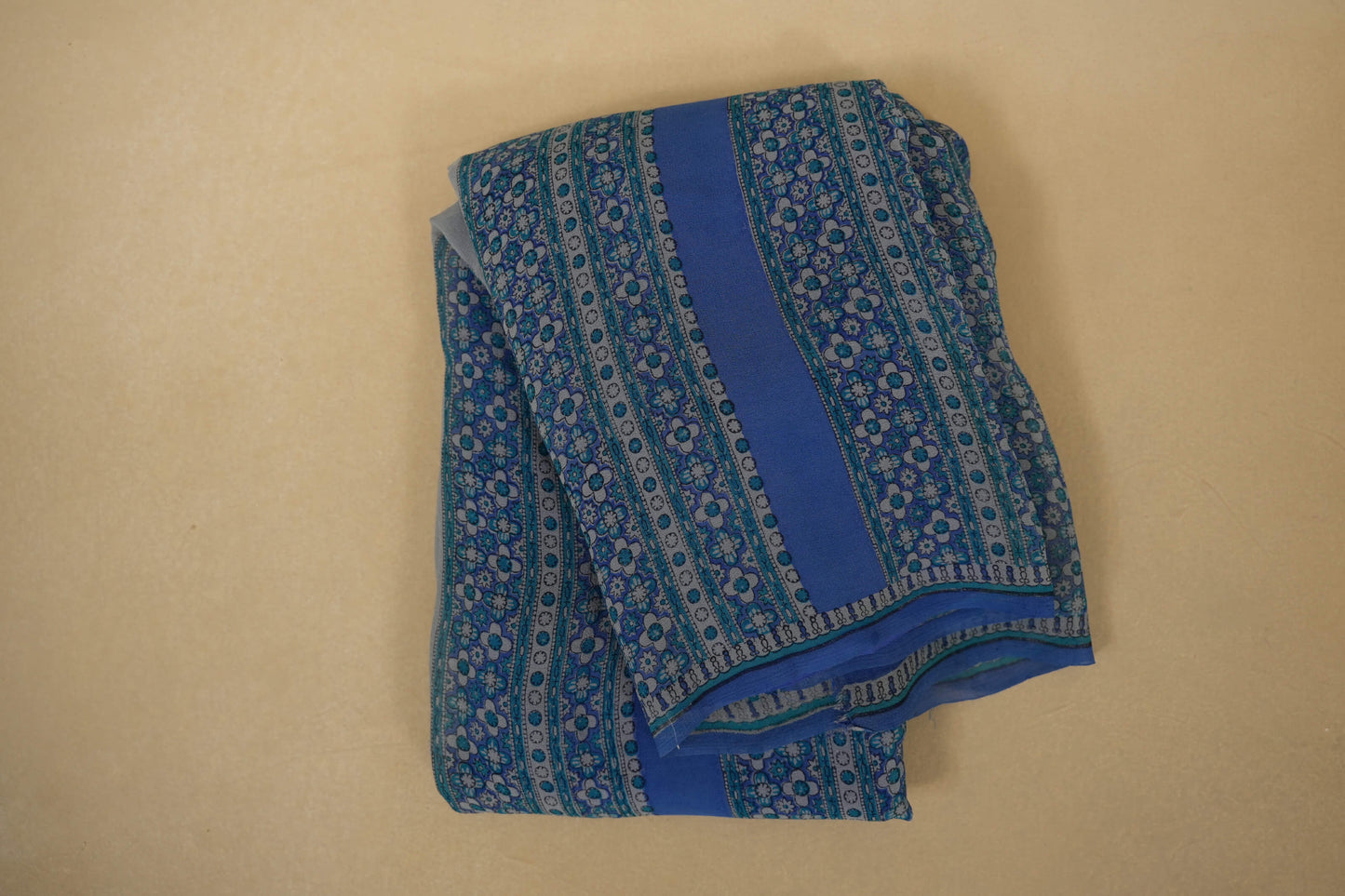 Blue Chiffon saree