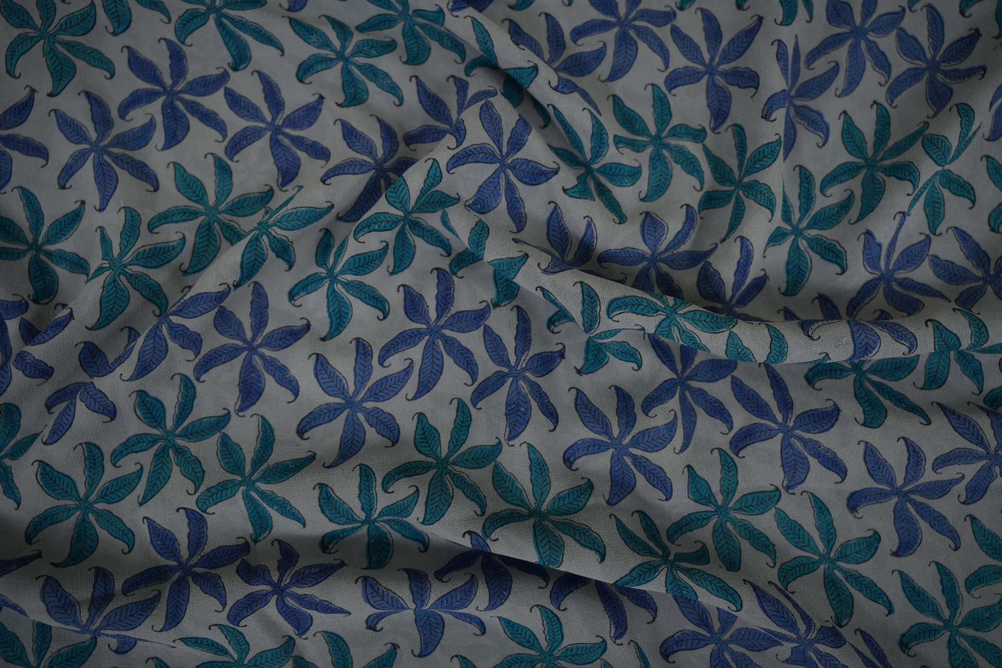 Blue Chiffon saree body