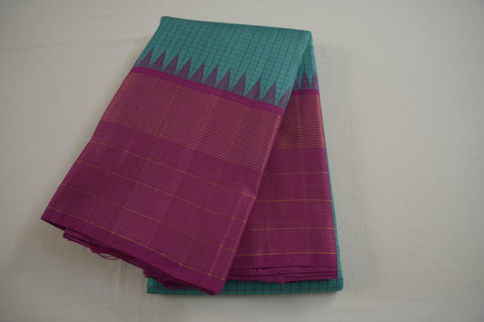 Sea green kanchipuram silk saree