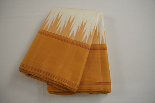 Off-white kanchipuram silk saree