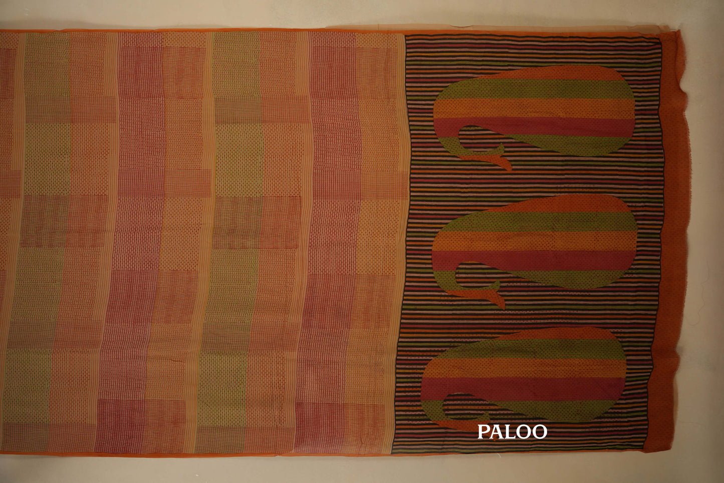 Multi Color Chiffon saree paloo