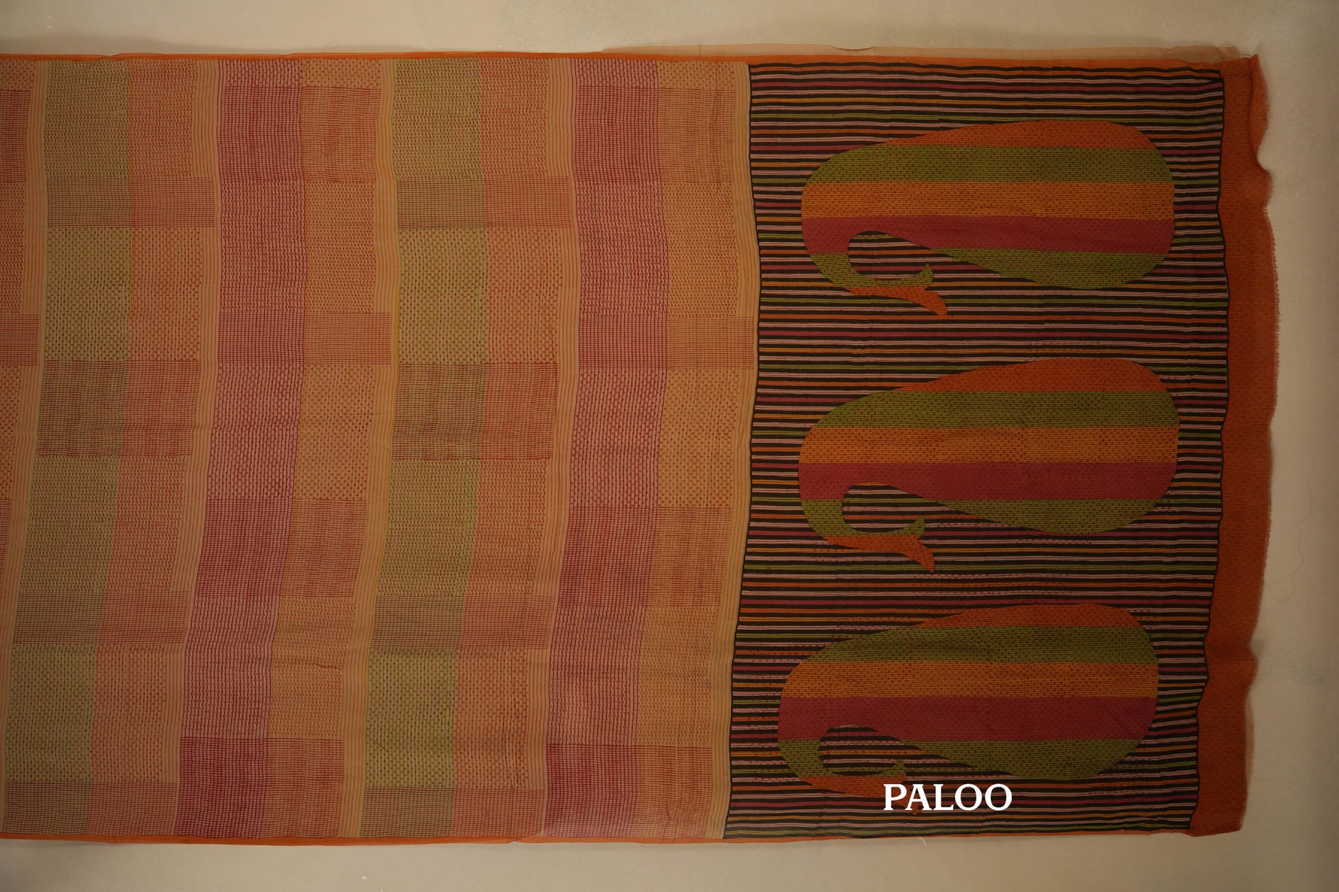 Multi Color Chiffon saree paloo