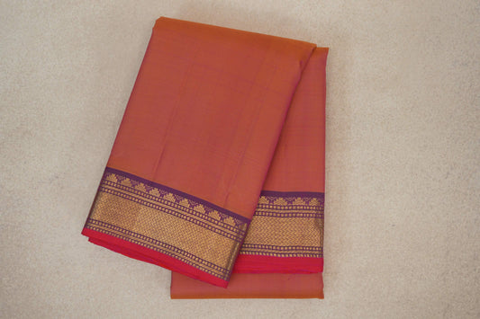 Dual Tone of Yellow and Pink Vintage Kanjivaram Silk Saree by Shreenivas Silks