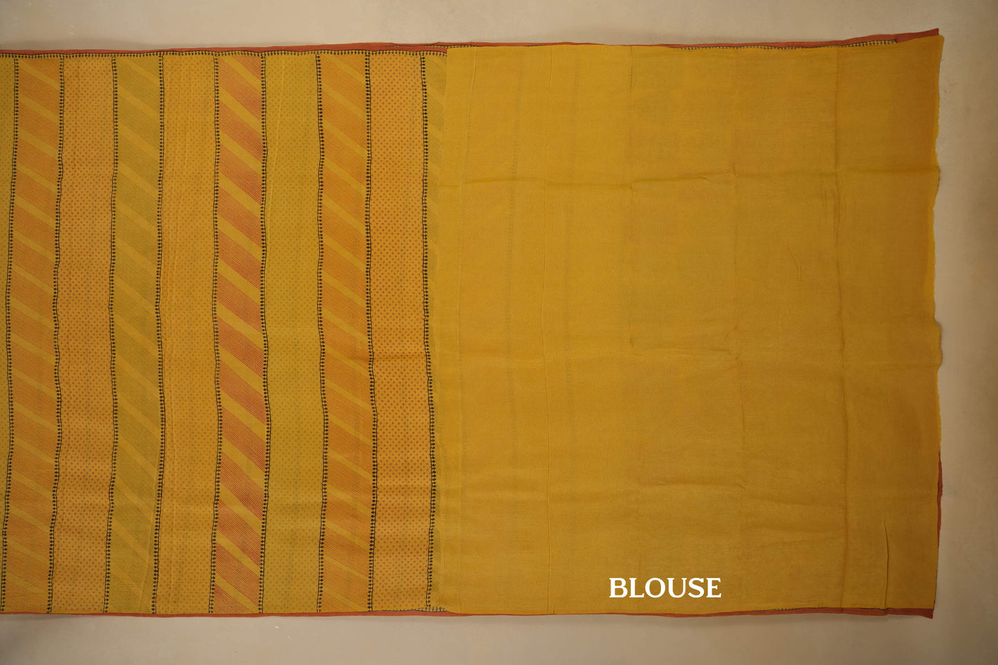 Yellow Chiffon saree blouse
