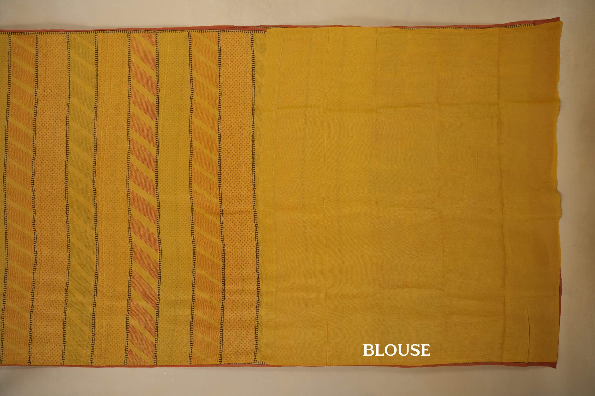 Yellow Chiffon saree blouse