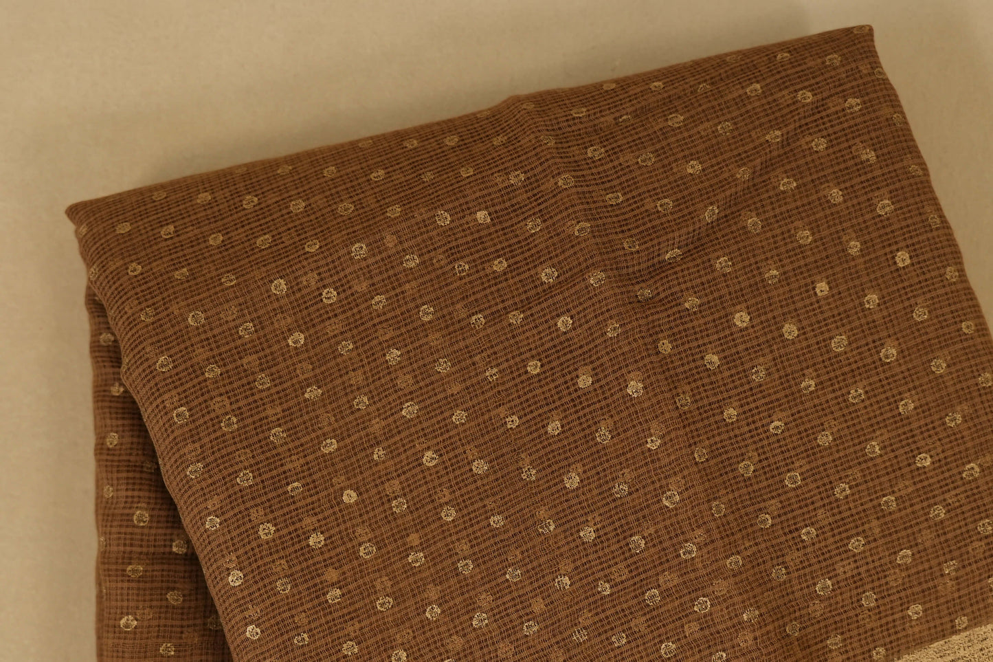 Brown Kotak Doria Saree body