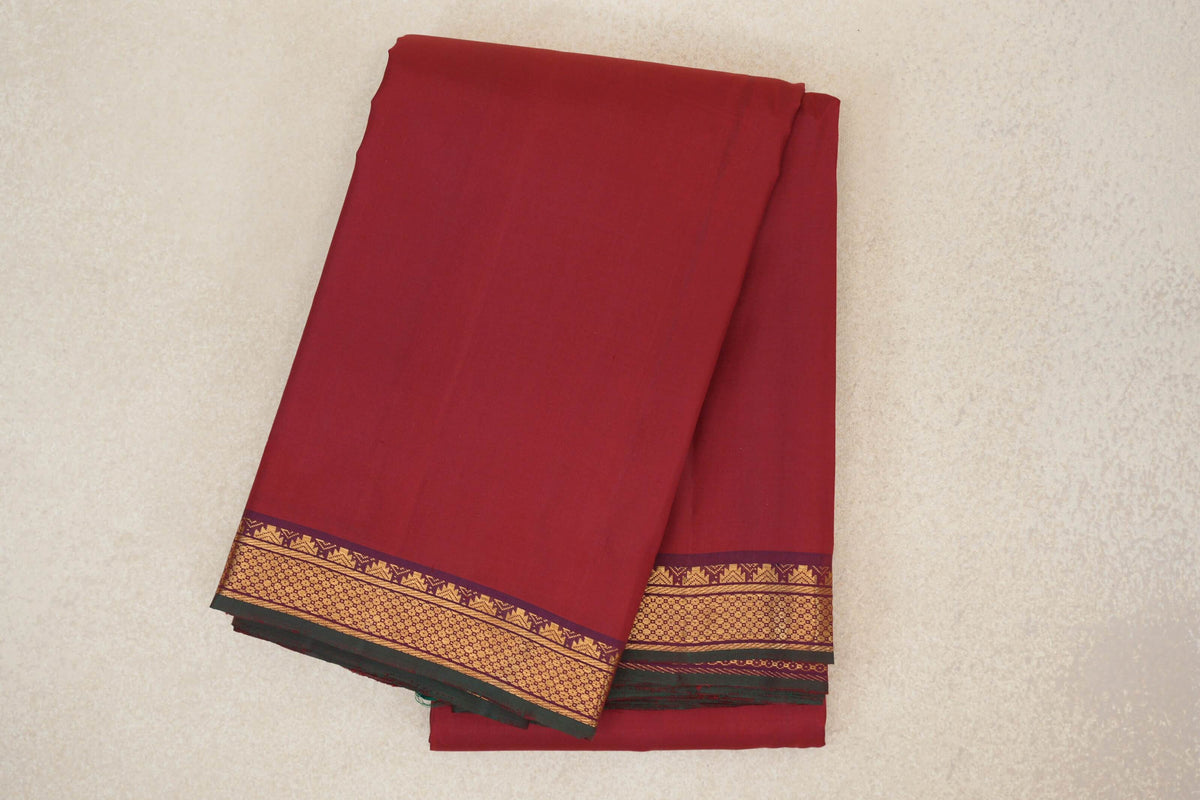 Deep Maroon Vintage Kanjivaram Silk Saree by Shreenivas Silks
