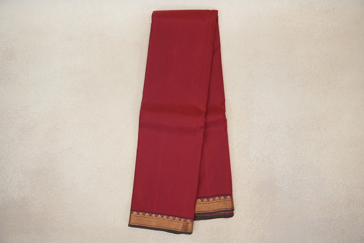 Deep Maroon Vintage Kanjivaram Silk Saree by Shreenivas Silks