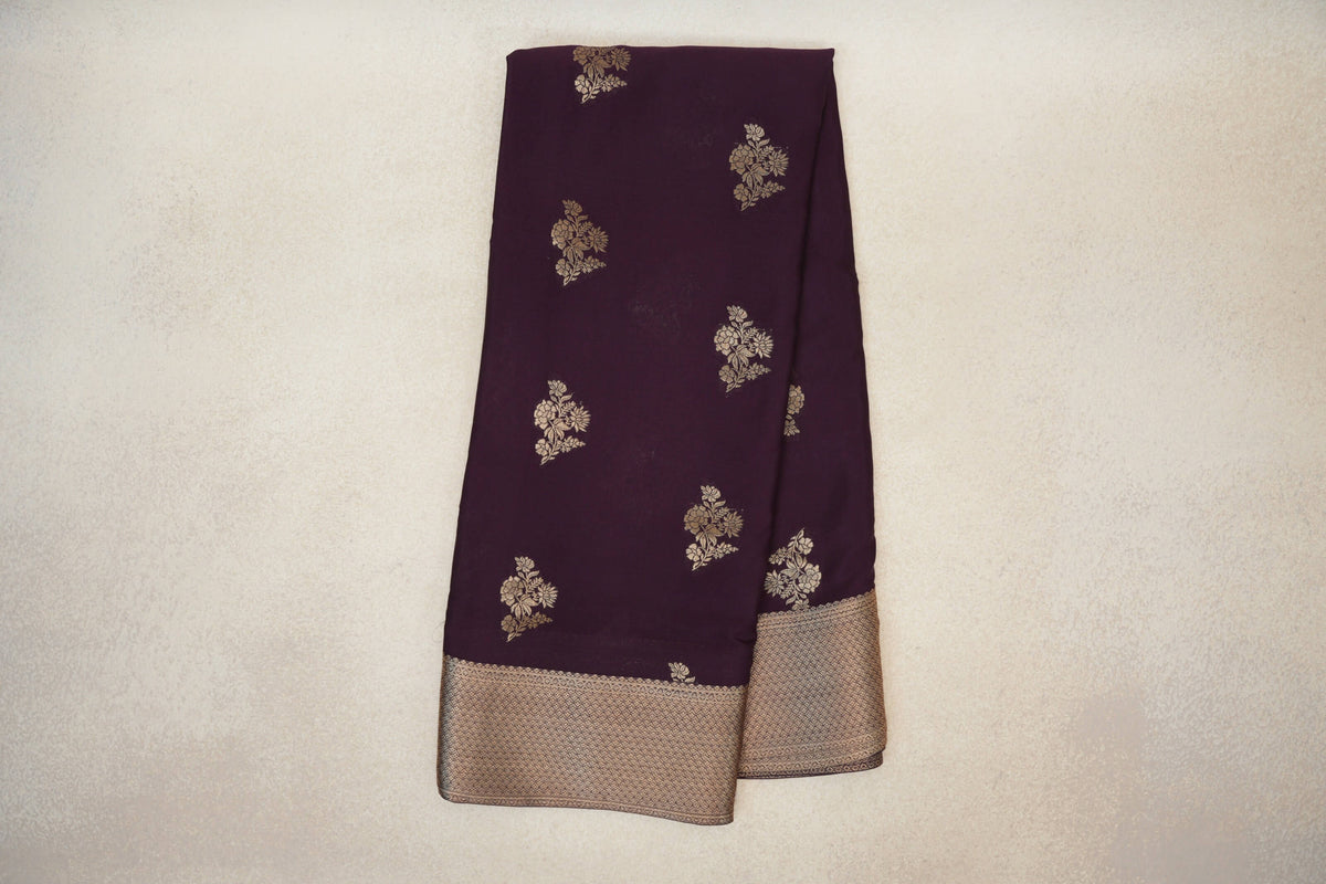 Deep Plum Purple Mysore Silk Saree by Shreenivas Silks PSSR0110391