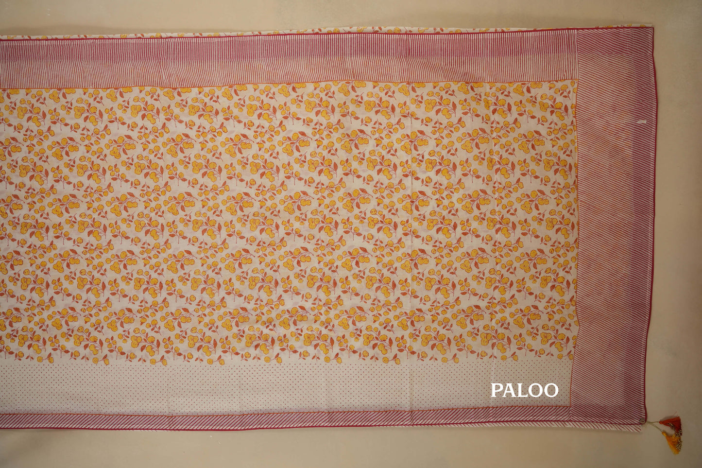 Pink Cotton Saree paloo