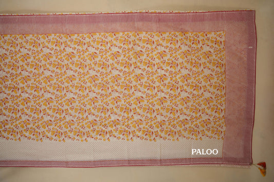Pink Cotton Saree paloo