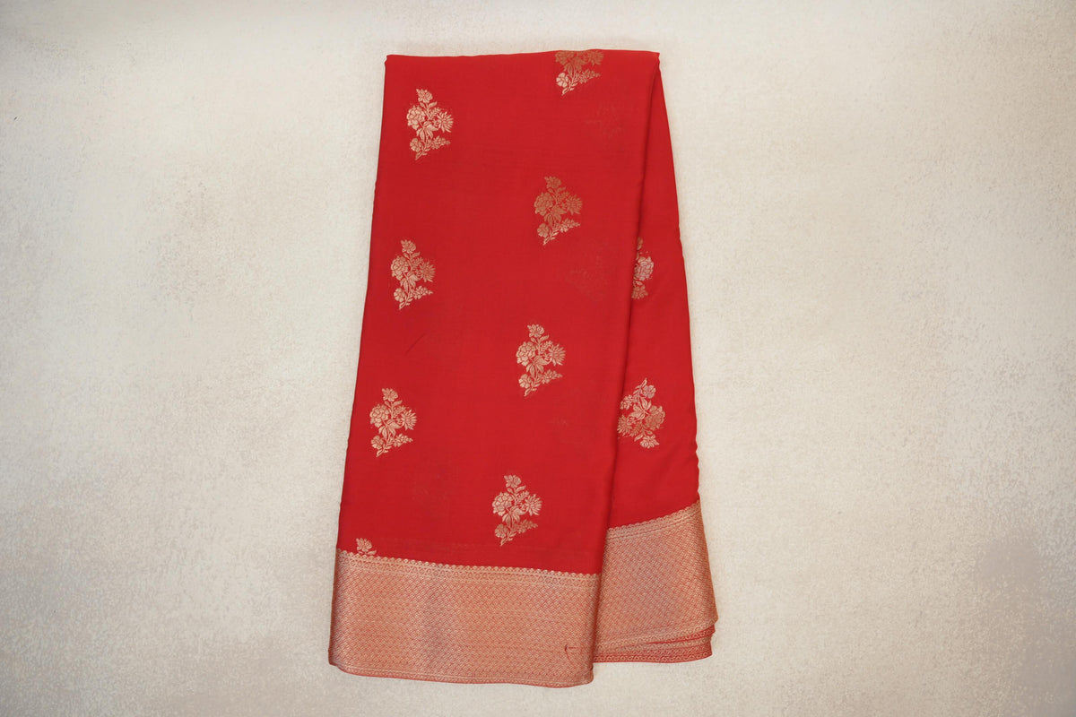 Bright Red Mysore Silk Saree online