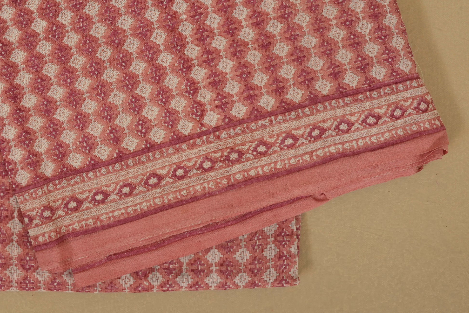 Pink Cotton Saree borders