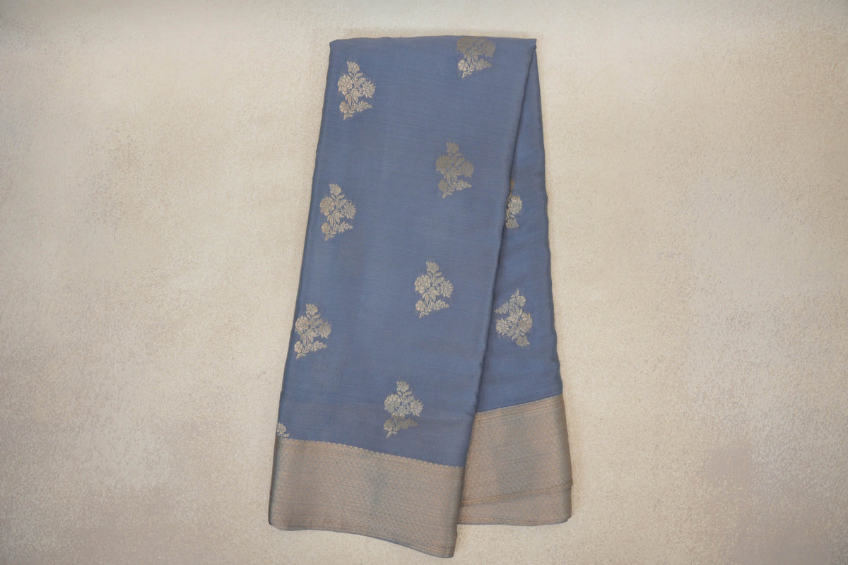 Light Blue Grey Mysore Silk Saree online