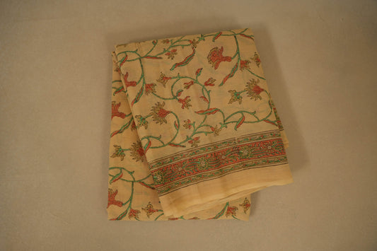 Beige Cotton Saree