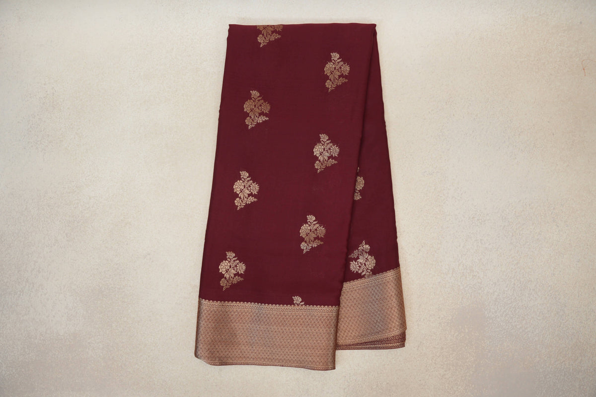 Deep Wine Maroon Mysore Silk Saree online