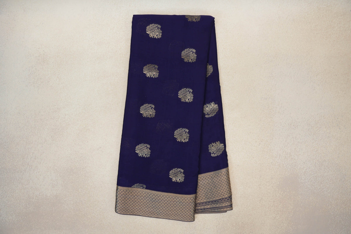 Deep Blue Mysore Silk Saree online