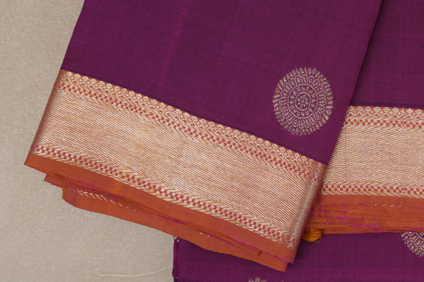 Deep Magenta Vintage Kanjivaram Silk Saree borders