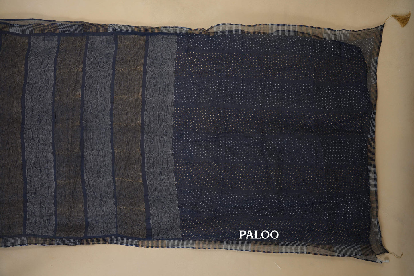 Blue Chiffon saree paloo