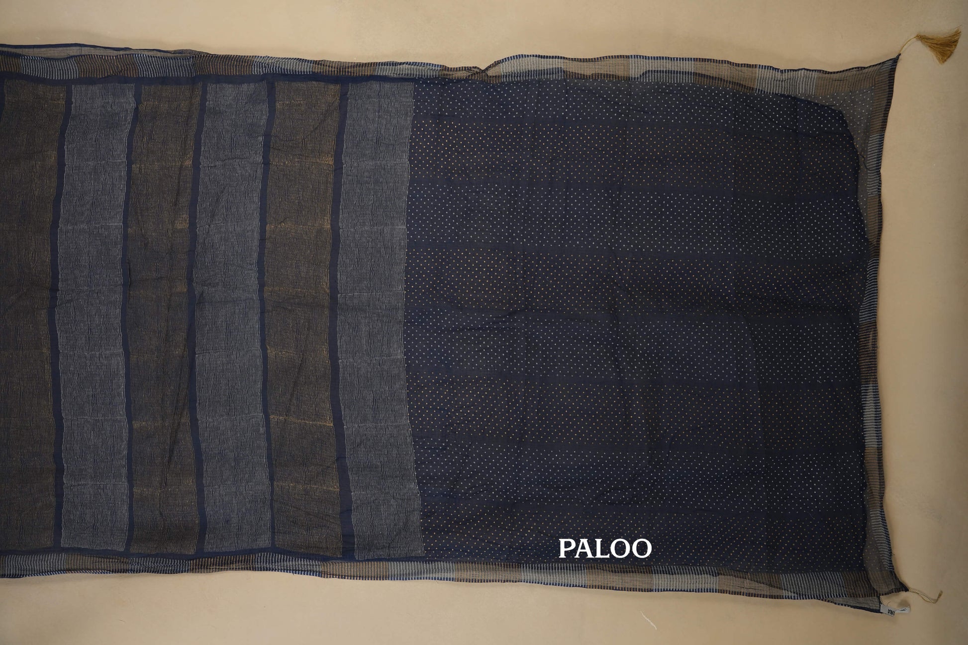 Blue Chiffon saree paloo