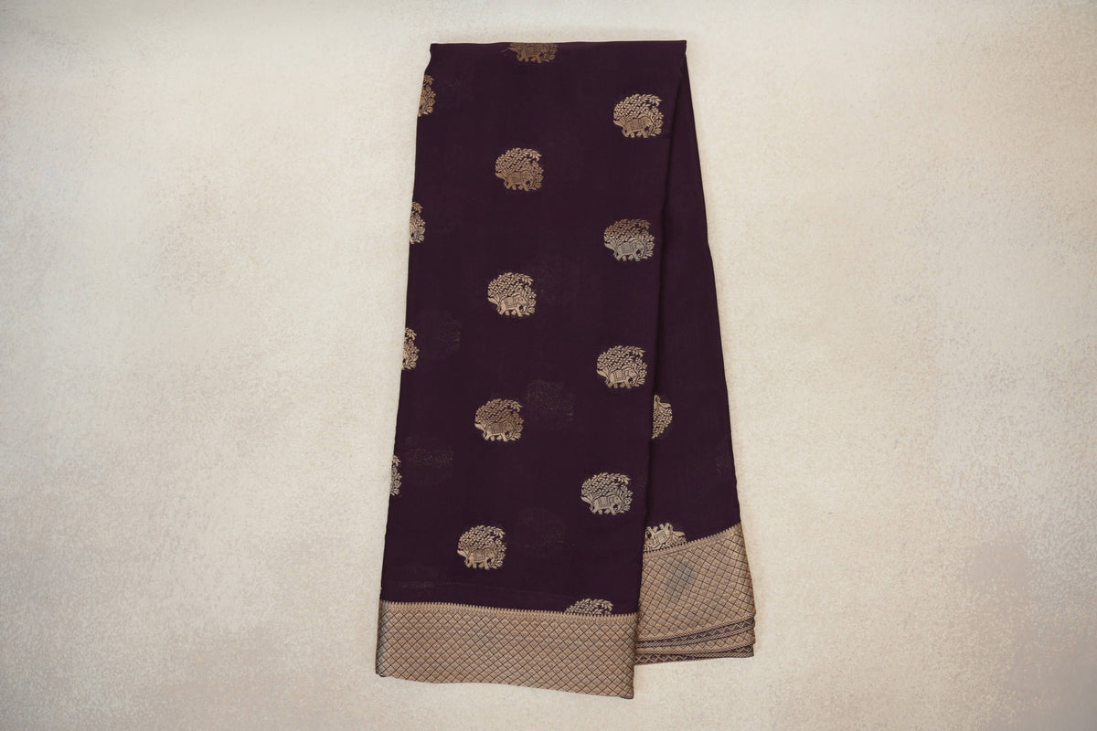 Deep Plum Purple Mysore Silk Saree online