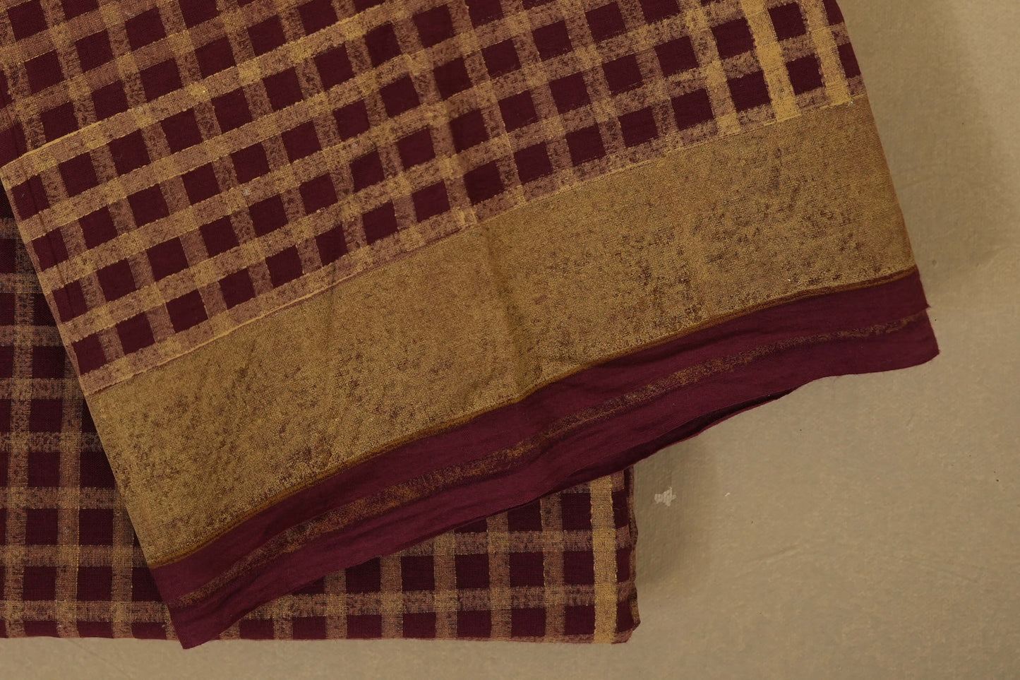 Maroon Cotton Saree borders