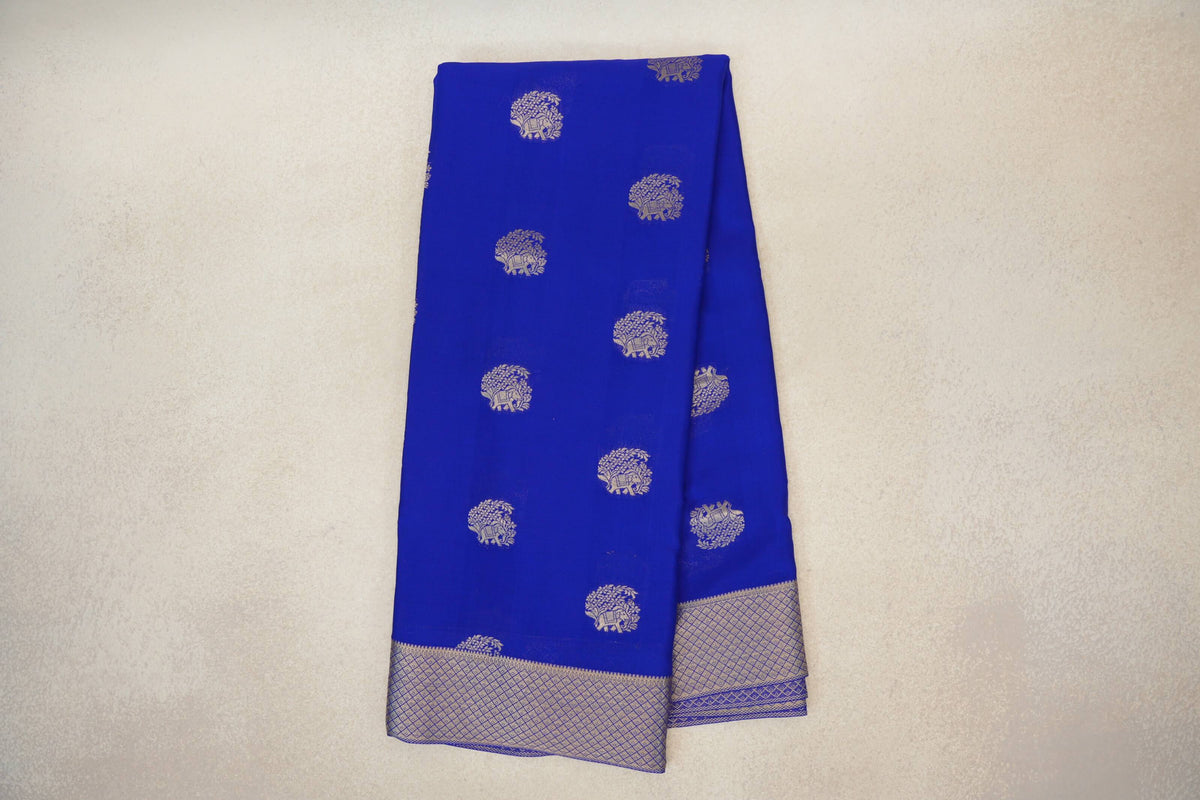 Bright Royal Blue Mysore Silk Saree online