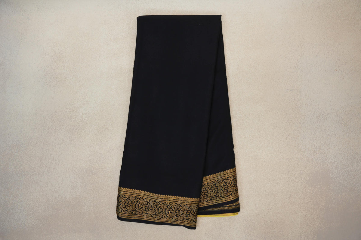 Black Mysore Silk Saree online