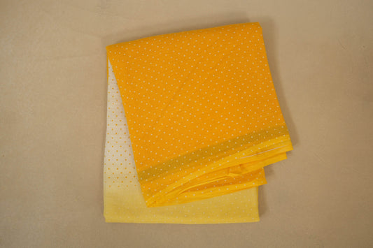 Ombre Yellow White Cotton Saree