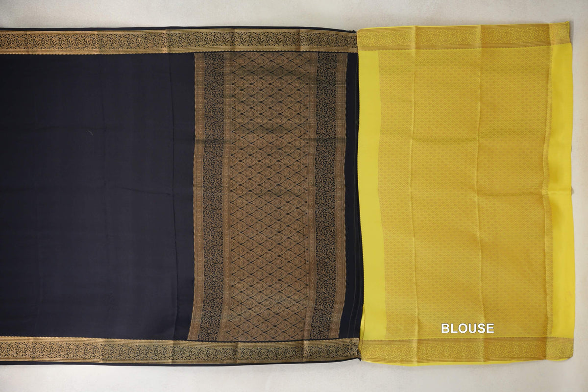 Black Mysore Silk Saree  blouse