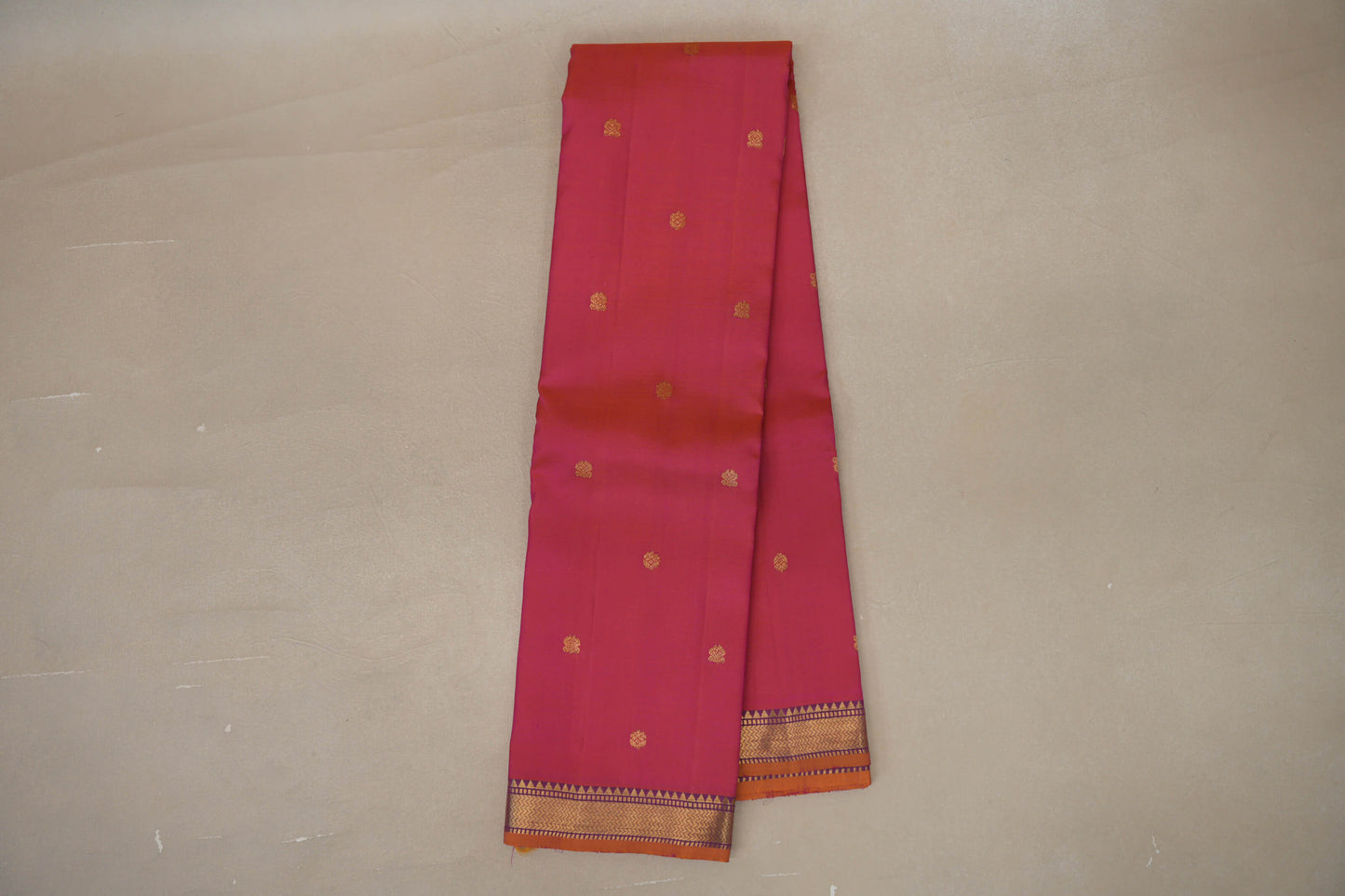 Online Orangish Pink Vintage Kanjivaram Silk Saree