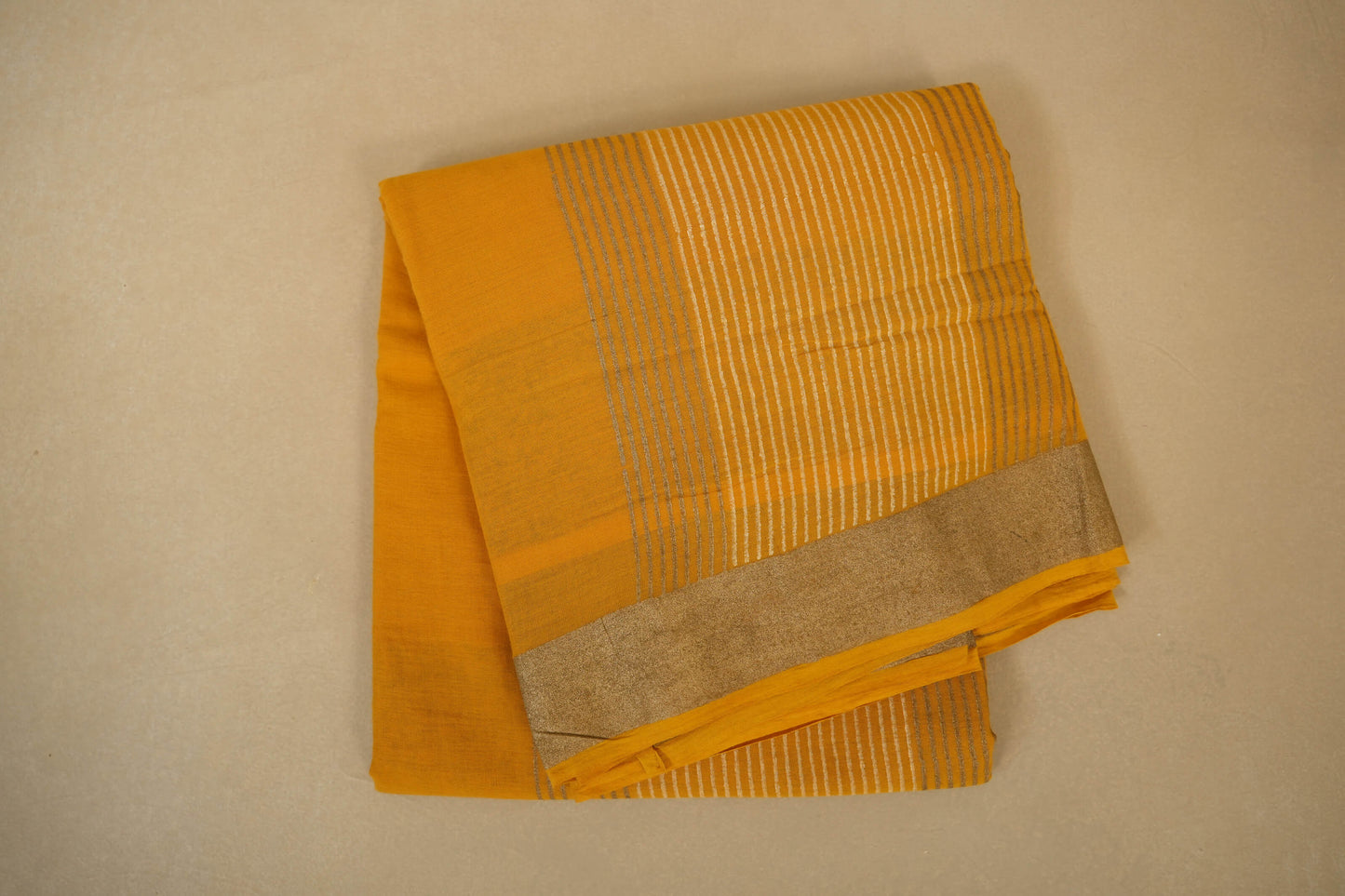 Yellow Orange Cotton Saree