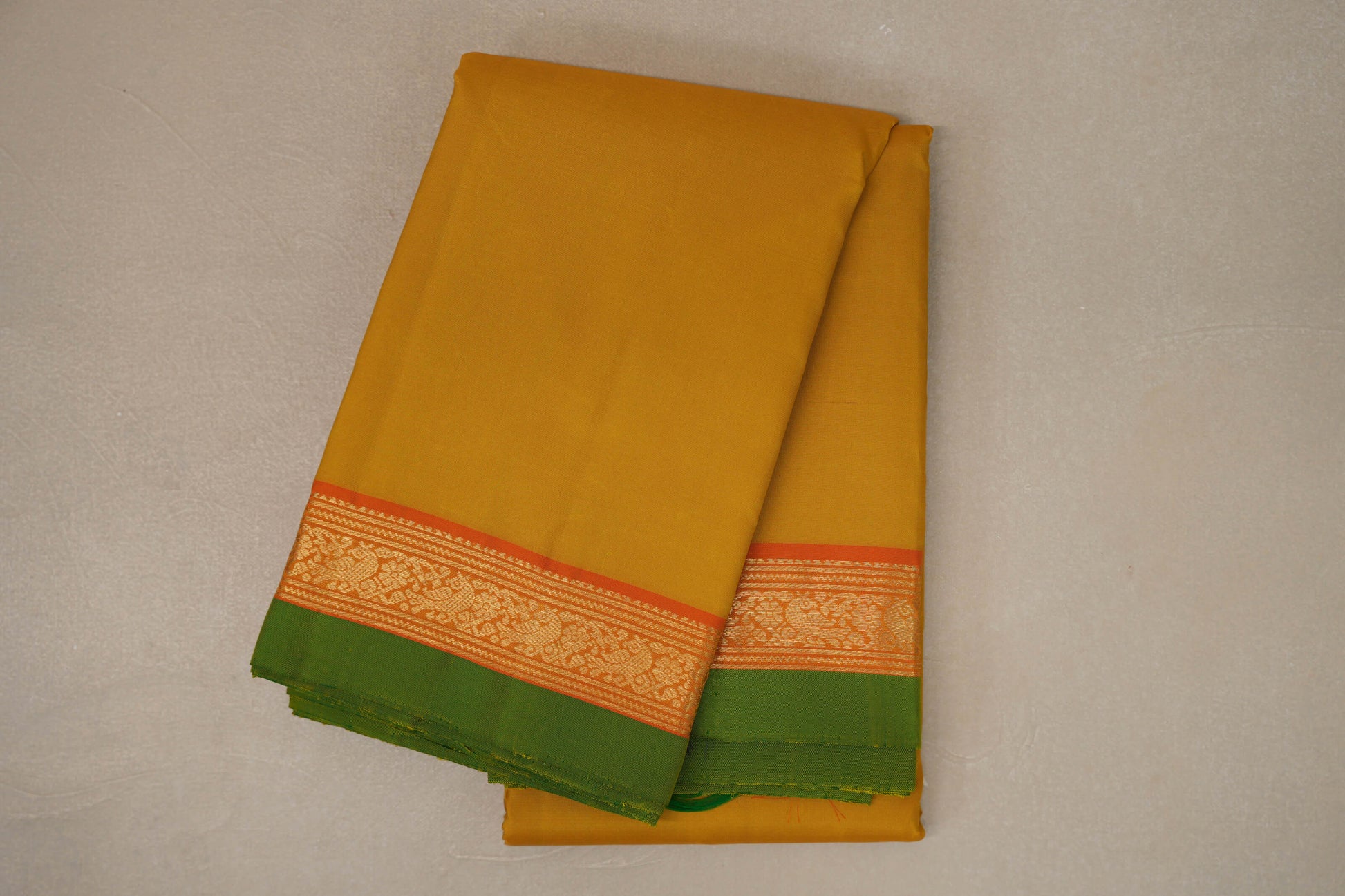 Mango Yellow Vintage Kanjivaram Silk Saree